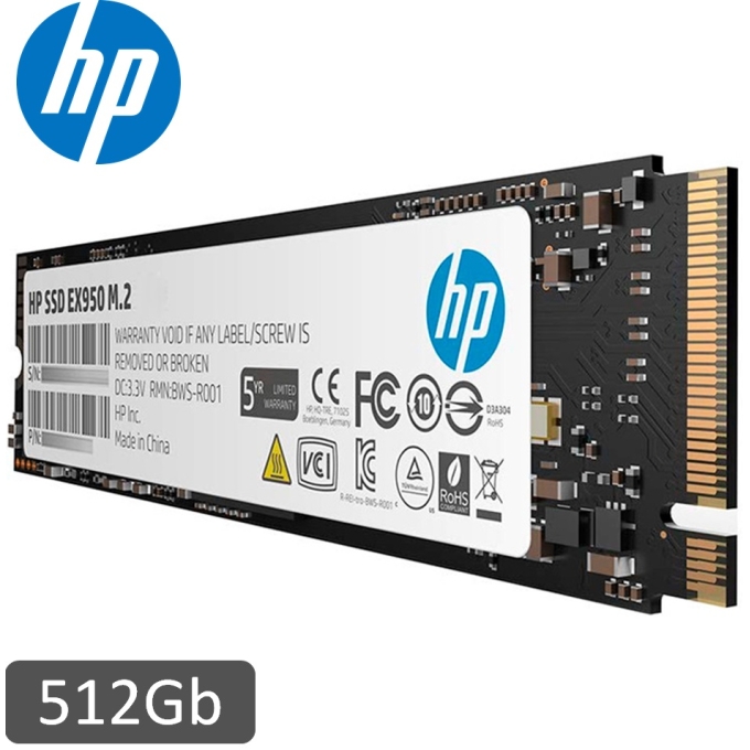 Disco Duro Estado Solido SSD HP EX950 512GB M 2 2280 PCIe Gen 3x4