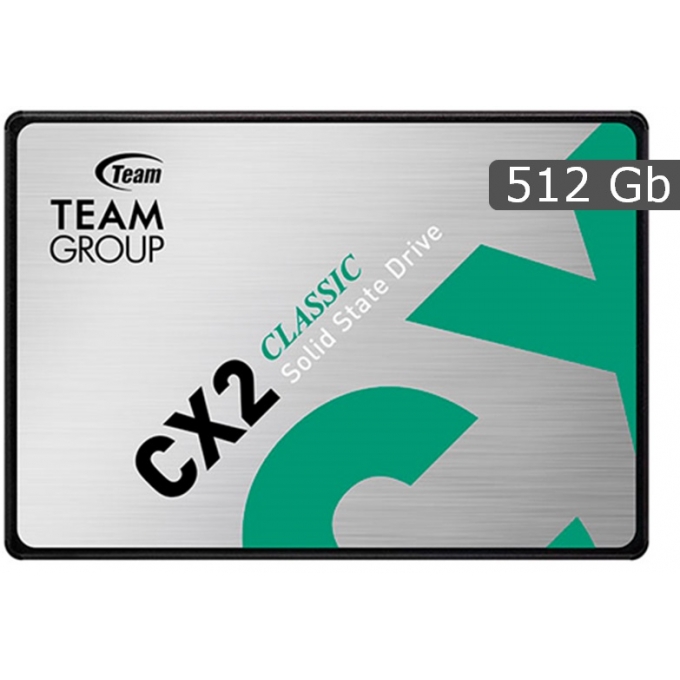 Disco Duro Solido SSD Teamgroup 512Gb CX2, SATA 6.0 Gb/s - Interno / TEAMGROUP