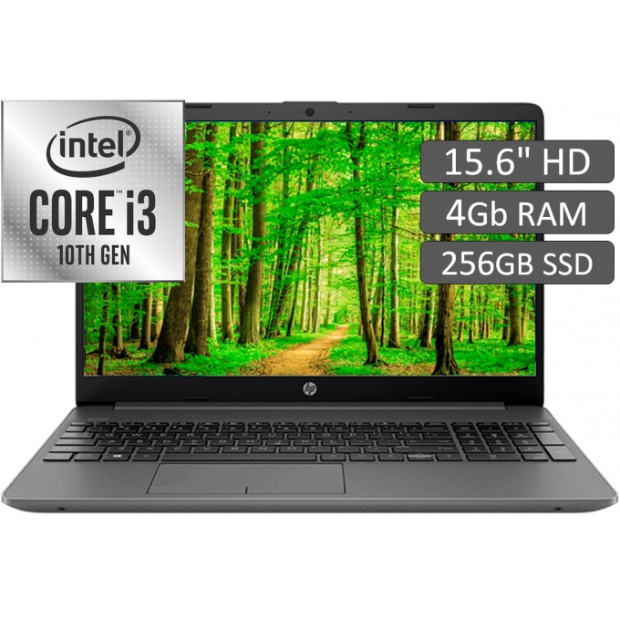 Laptop HP 15-dw1085la, i3-10110U 2.10 / 4.10GHz, Memoria 4GB RAM, Disco Solido 256Gb SSD, W10 Home, Pantalla 15.6pulgadas HD, 310H7LA#ABM / HP