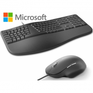 Combo Teclado + Mouse Microsoft Ergonomic Desktop en español, Color Negro, Retail. / MICROSOFT