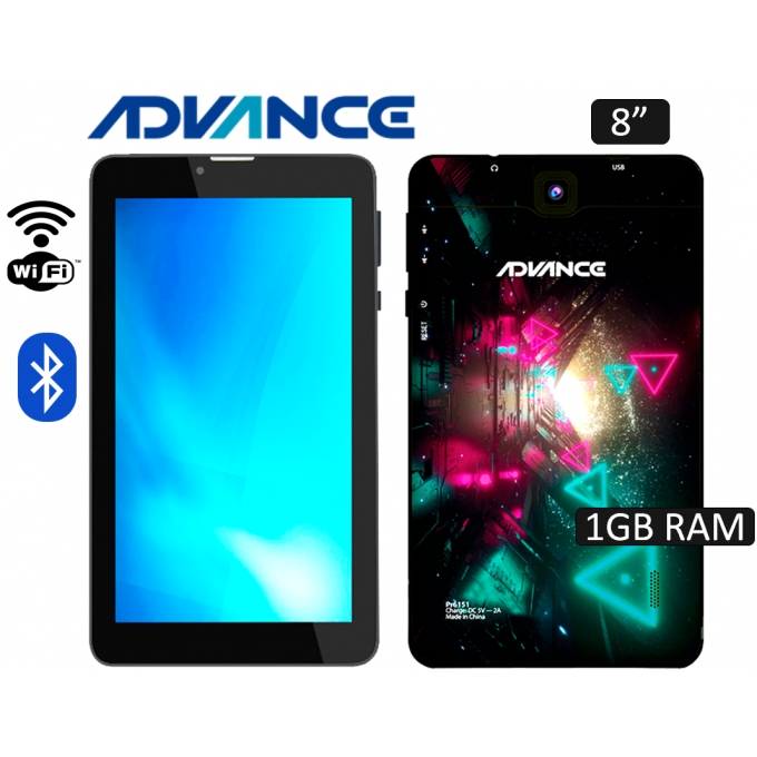 Tablet Advance Prime PR6171, 8pulgadas 1024x600, Android 10 Go , 3G , Dual SIM, 16GB, RAM 1GB / ADVANCE