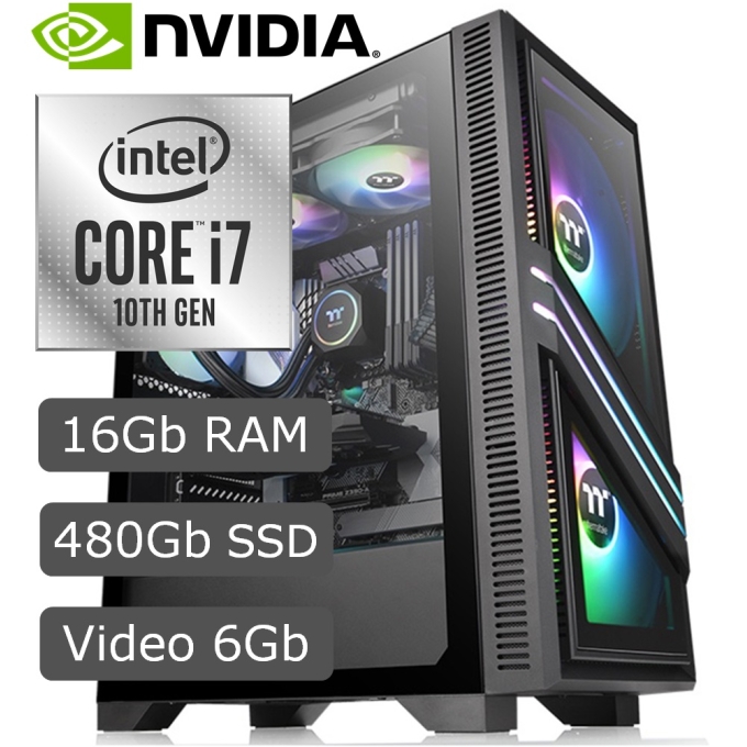 CPU Ensamblado INTEL I7-10700 - 16GB RAM - 480Gb Disco Solido SSD - VIDEO GTX 1660 6GB - W10 HOME - GAMER / INTEL