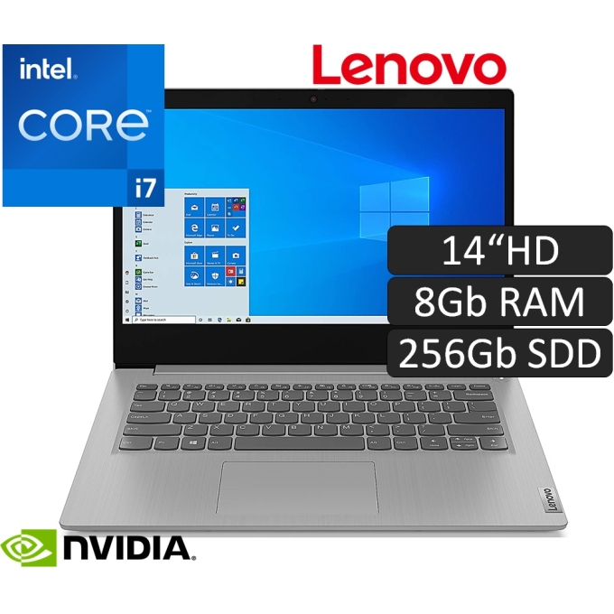 Laptop Lenovo V14 G2 ITL, i7-1165G7 2.8 / 4.7 GHz, Memoria 8Gb RAM, Disco Solido 256Gb SSD+ 1TB HDD, Video NVIDIA 2Gb, Pantalla 14pulgadas HD, Sin Sistema Operativo / LENOVO