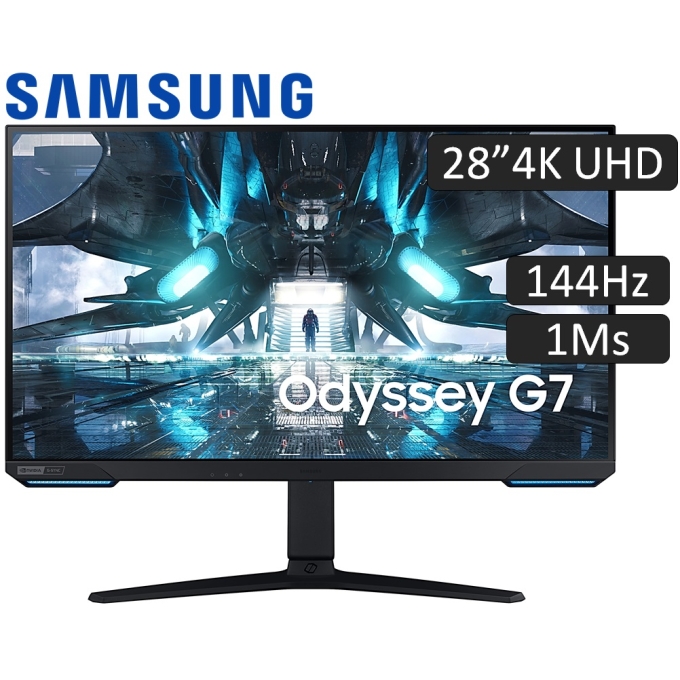 Monitor Samsung LS28AG700NNXZA, Pantalla 28pulgadas LED UHD 3840x2160 4K IPS, 144Hz, 1Ms, HDMI, DP 1.2 / SAMSUNG