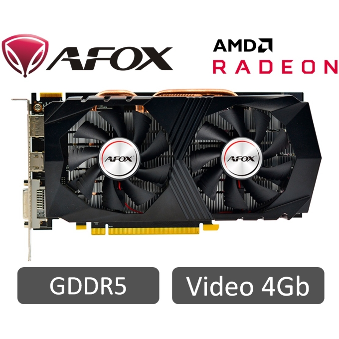 Tarjeta de Video AFOX Radeon R9 370 4GB GDDR5, PCIe 3.0, Dual Fan, DP, HDMI, DL-DVI-D / AFOX