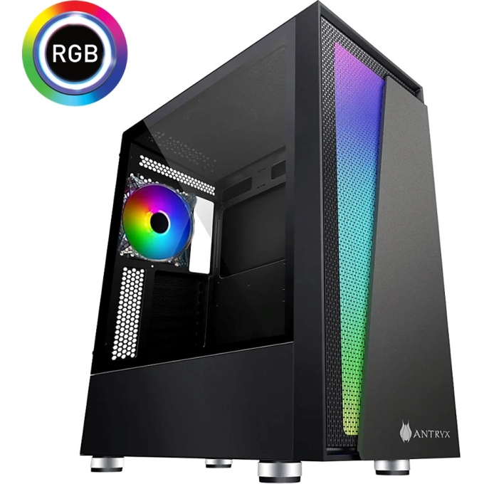 CASE ANTRYX RX-450 BLACK ( AC-RX450K ) VIDRIO TEMPLADO | LED-RGB / ANTRYX