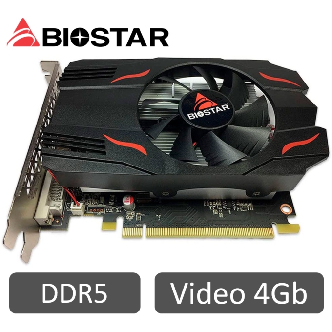 Tarjeta de Video BIOSTAR Radeon RX550 4Gb DDR5, 128bit, DVI+DP+HDMI BOX / BIOSTAR