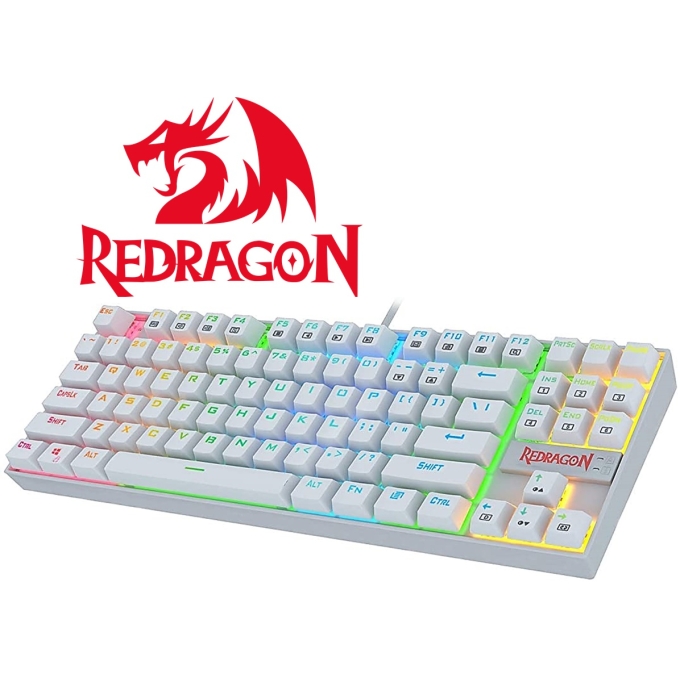 Teclado Redragon K552W-RGB KUMARA WHITE, Switch Rojo, Español