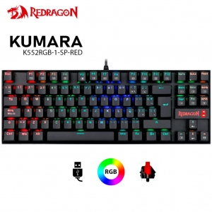 Teclado REDRAGON Kumara K552RGB-1 Black Red Switch, en Español
