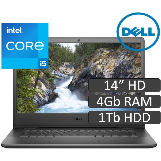 Laptop Dell Vostro 14 3400, Core i5-1135G7 de hasta 4.2GHz, Memoria 4Gb RAM, Disco 1Tb HDD, Pantalla 14pulgadas HD, Sin Sistema Operativo, Gris Oscuro / DELL