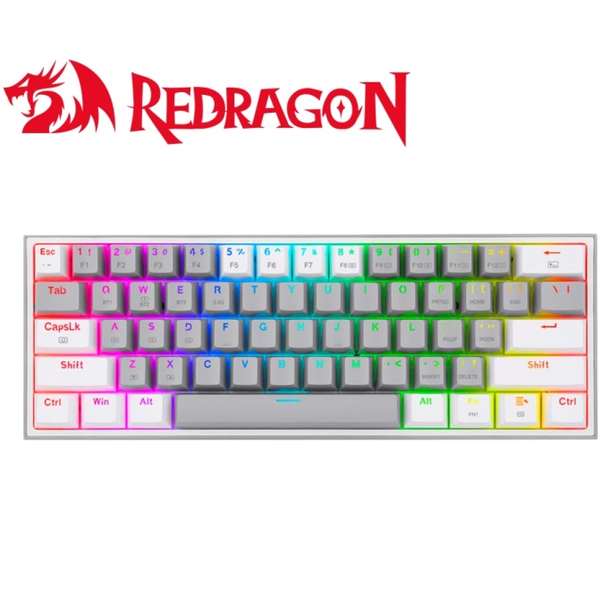 Teclado Redragon FIZZ PRO Wireless, English K616-RGB-GW GREY/WHITE / Redragon