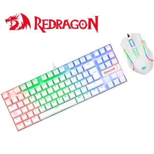 Combo Redragon Teclado KUMARA + Mouse GRIFFIN Spanish K552RGB-BA-W-SP WHITE / Redragon
