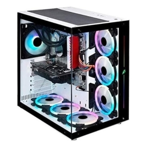 Case 1ST Player SP8 WHITE REMOTE CONTROL S/ FUENTE - 2 Panel: Vidrio templado - Controlador M1 + Control Remoto - 6 Coolers RGB (3 lateral + 3 inferior) / 1STPLAYER