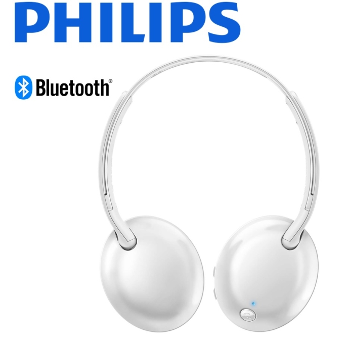 Audifono con microfono PHILIPS bluetooth pegable plano blanco SHB4405WT / PHILIPS