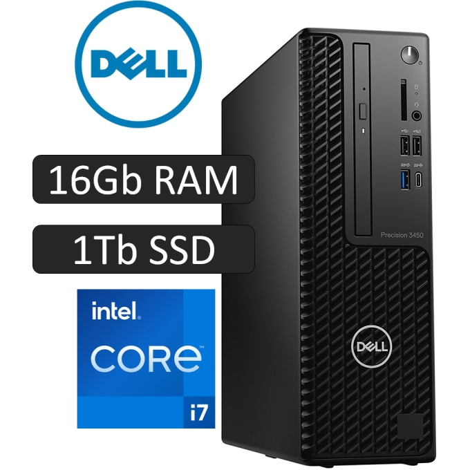 CPU Workstation DELL Precision SFF 3450, Core i7-11700 4.90GHz, Memoria 16Gb RAM, Disco Duro 1Tb HDD, Win11 Pro / DELL