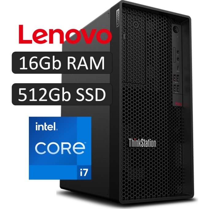 CPU Lenovo Workstation Tower ThinkStation P350, i7-11700K 3.6 / 5.0GHz, Memoria 16Gb, Disco Solido 512Gb SDD, Win10 Pro, 30E4S0UN00 / LENOVO