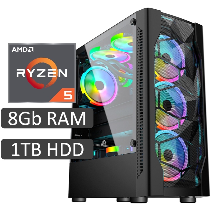 CPU Ensamblado AMD RYZEN 5 5600G - 8GB RAM - 240GB SSD - WIN 10 / AMD