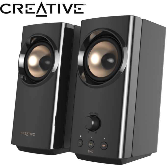 Parlante CREATIVE T60 2.0 30W USB-C Bluetooth Aux Black (51MF1705AA001) / CREATIVE