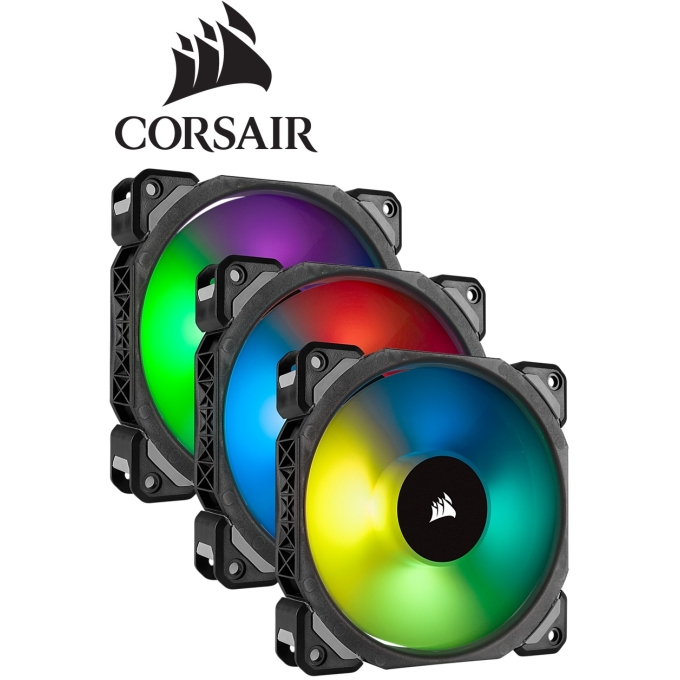 Cooler Fan Corsair ML120 Pro RGB Led, 12 cm, 1600 RPM, 13.2 VDC, 4 pines, PWM Control. / CORSAIR