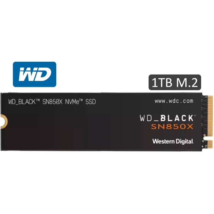 Disco Duro Solido SSD Western Digital Black 1Tb SN850X NVMe M.2 2280, PCIe Gen 4.0 x4 interno / WESTERN DIGITAL