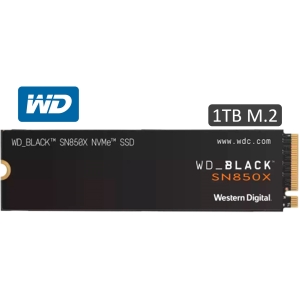 Disco Duro Solido SSD Western Digital Black 1Tb SN850X NVMe M.2 2280, PCIe Gen 4.0 x4 interno