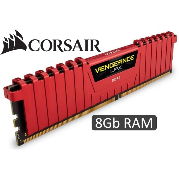 Memoria Corsair Vengeance LPX, 8GB, DDR4, 2666 MHz, PC4-21300, CL-16, 1.2V / CORSAIR