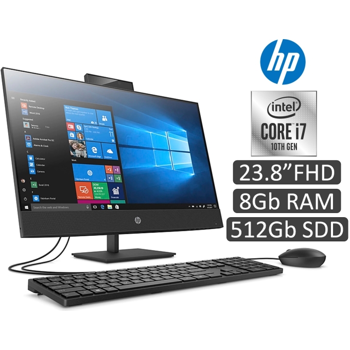 All-In-One HP ProOne 400 G6 24, Pantalla 23.8pulgadas LCD FHD, i7-10700 2.90/4.80GHz, 8GB RAM 2933MHz, Disco Solido 512GB SSD, W10 Pro. / HP