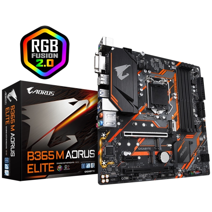 Placa Madre Mainboard GIGABYTE B365 M AORUS ELITE LGA1151 DDR4 INTEL B365 RGB INTEL GBE LAN DUAL M.2 SLOT - Intel 9na / GIGABYTE