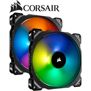 Cooler Fan Corsair Dual ML140 Pro RGB LED 14 cm, 400 - 1200 RPM, 10.8V - 13.2V, PWM Control.