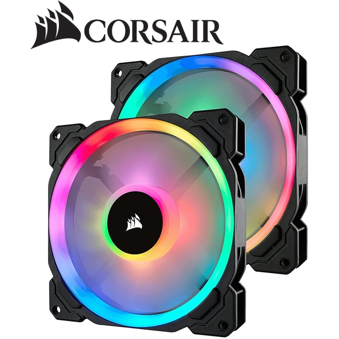 Cooler Fan Corsair LL140 RGB, 14 cm, 1300 RPM, 13.2 VDC, 4 pines, PWM Control.
Pack de 2 unidades / CORSAIR