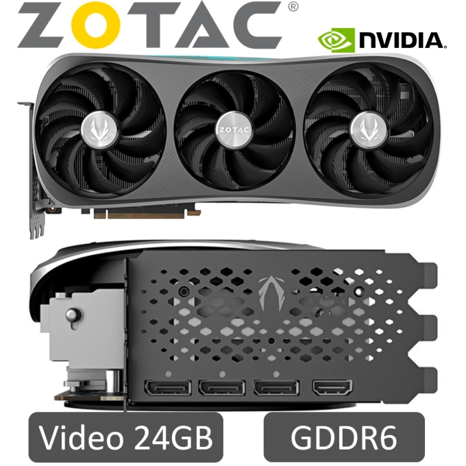 Tarjeta de Video ZOTAC GEFORCE RTX 4090 TRINITY 24GB GDDR6X, 384-Bits / ZOTAC