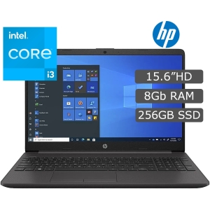 Laptop HP 250 G8, i3-1115G4 3GHZ, Memoria 8GB RAM, Disco Solido 256GB SSD, Pantalla 15.6pulgadas HD (1366 x 768), Sin Sistema Operativo, Color ceniza oscuro / HP