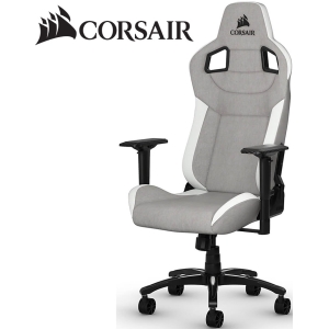 Silla Gamer Corsair T3 RUSH - Material/Tejido, Nilon, Metalico, Espuma de Poliuretano, Espuma de memoria - Gris, Blanco / CORSAIR