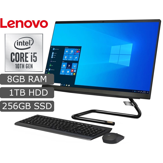 All-in-One Lenovo IdeaCentre3 24IMB05, i5-10400T 2.0/3.6GHz , Memoria 8G RAM, 
Disco Solido 256GB SSD M.2 + HDD 1TB SATA, Pantalla 23.8pulgadas FHD, Sin Sistema Operativo / LENOVO