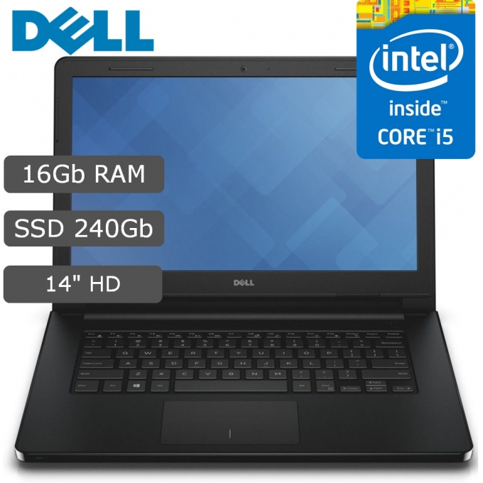 Laptop Dell Inspiron 14-3467 i5-7200U, Memoria RAM 16Gb DDR4, Disco Solido 240Gb, Pantalla 14pulgadas HD 8CW4DT2 (Open Box) (2da) / DELL