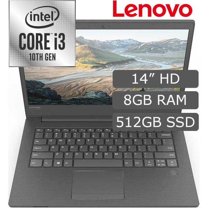 Laptop Lenovo E41-50, Core i3-1005G1 1.20/3.40GHz, Memoria 8GB RAM, Disco Solido 512GB SSD, Pantalla 14pulgadas HD, W10 Pro / LENOVO