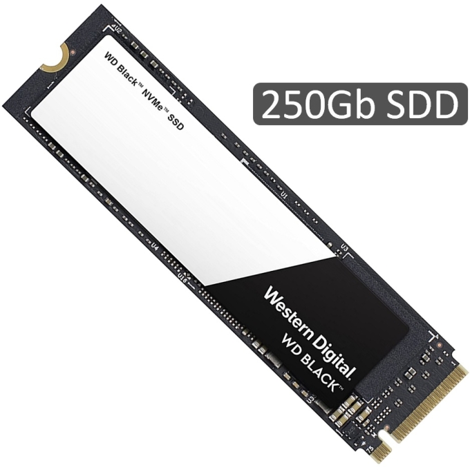 UNIDAD EN ESTADO SOLIDO WESTERN DIGITAL WD BLACK NVME, 250GB, M.2 2280, PCIE GEN3 8 GBPS. / 