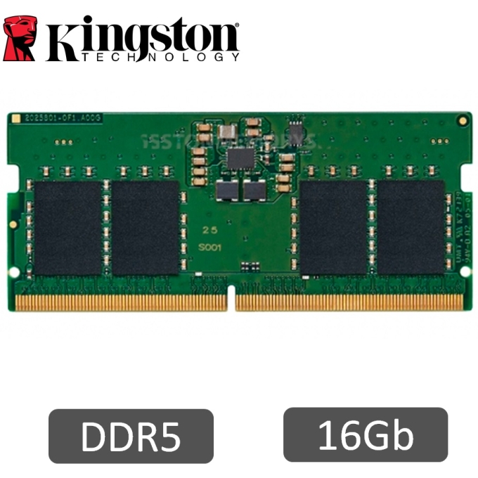 Memoria RAM Kingston 16Gb SODIMM DDR5 4800MHz, PC4-38400 - Laptop / Kingston