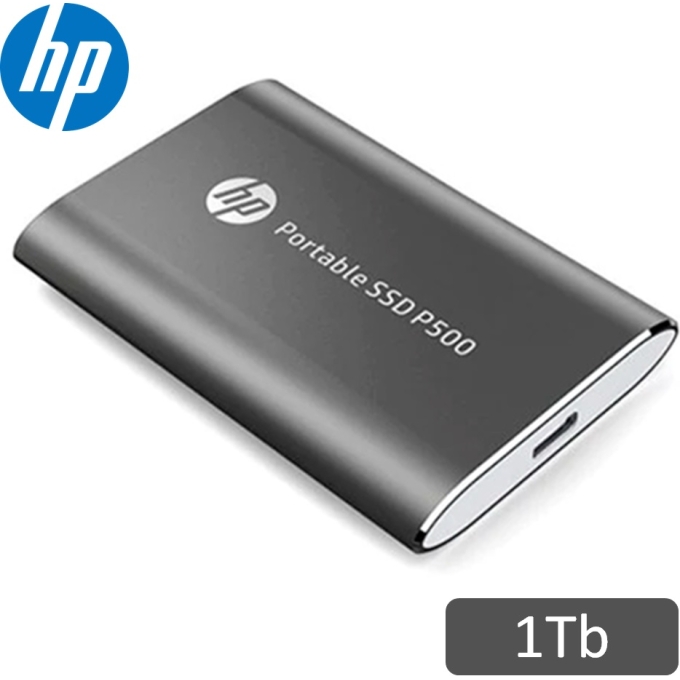 Disco Duro Externo de Estado Solido SSD HP P500, 1Tb, USB 3.1 Gen2 Tipo-C, Negro / HP