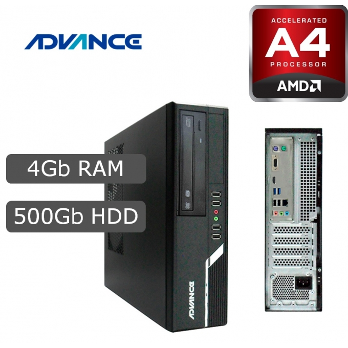 CPU ADVANCE V06446 AMD E240 - HDD 500Gb - Memoria 4Gb - Windows7 - OPEN BOX / ADVANCE