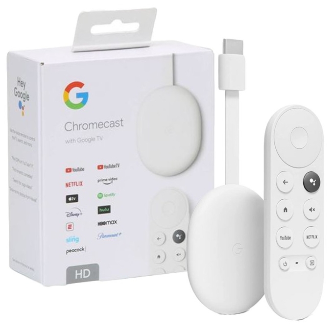 Adaptador Smart TV Google Chromecast HD con Control Remoto - Peliculas, Series y Television en vivo por Internet en 1080p HD IPTV. Accede a contenido de Netflix, Amazon, Disney y muchos otros. Similar a Amazon Fire Stick y Roku / Google