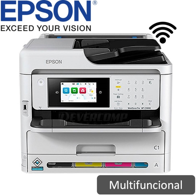 Impresora Multifuncional Epson WorkForce Pro WF-C5810, Imprime / Escanea / Copia / Fax / LAN / WiFi / EPSON