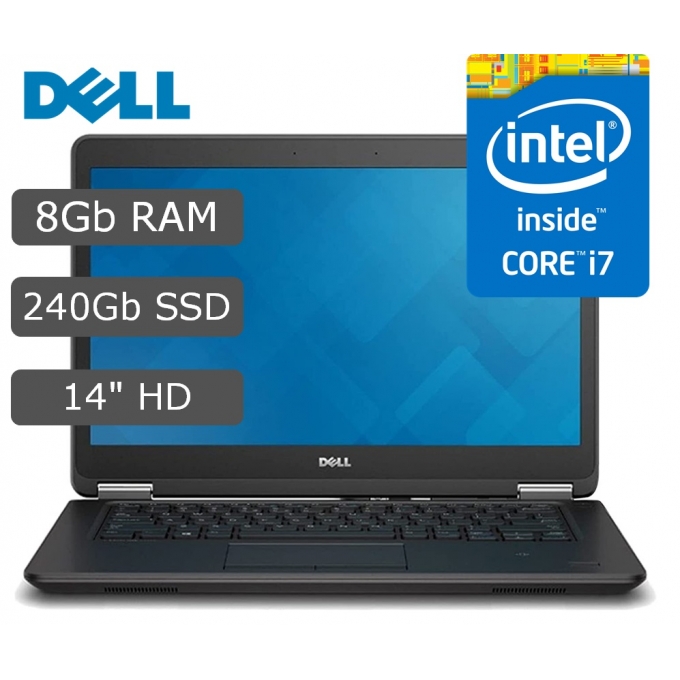 Laptop Dell Latitude E7450 i7-5ta, Memoria 16Gb RAM, Disco Solido 240gb, Pantalla 14pulgadas (Open Box) (2da) - ST / DELL