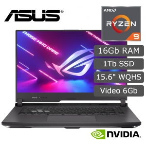Laptop ASUS G513RM-HQ081W, AMD Ryzen 9 6900HX 3.3/4.9GHz, Memoria Ram 16GB DDR5-4800, Disco Solido 1TB M.2, Video 6Gb, Pantalla 15.6 WQHD IPS. Gamer
