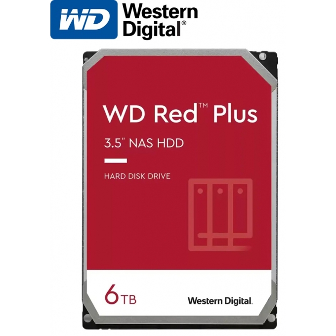 Disco duro Western Digital Red Plus WD60EFPX, 6TB, SATA, 5400rpm, 3.5pulgadas, Cache 256MB / Western Digital