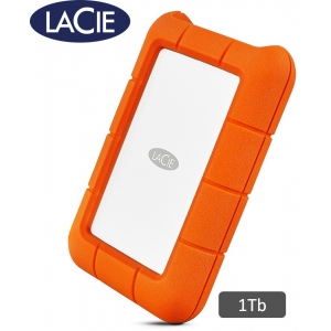 Disco duro externo portatil LACIE Rugged 1TB, USB-C / USB 3.0 / USB 2.0, Color Naranja / LACIE
