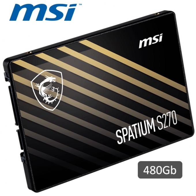 Disco Duro Solido SSD MSI SPATIUM S270 SATA 2.5pulgadas 480GB, SATA III 6.0Gbps - Interno / MSI