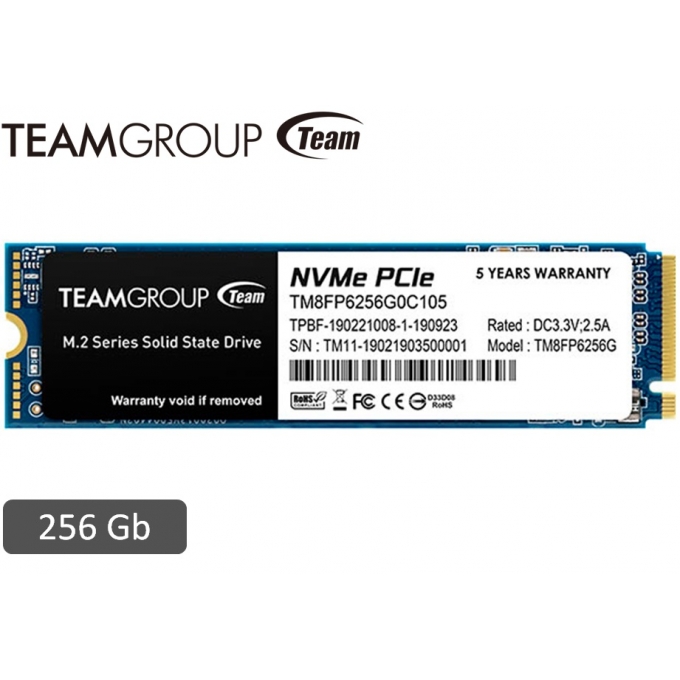 Disco Duro Solido MP33 M.2 PCIe SSD, 256GB, DC +3.3V interno / TEAMGROUP