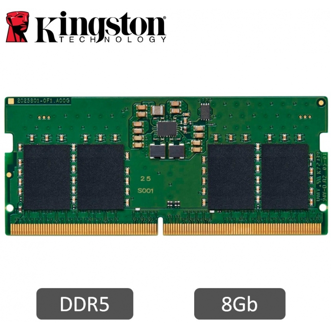 Memoria RAM Kingston 8Gb DDR5 4800MHz, SODIMM KVR48S40BS6-8 CL40, 1.1V, 262-pin, Non-ECC Laptop / KINGSTON
