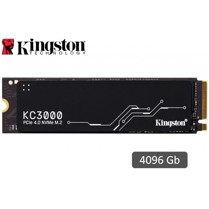 Disco Duro Estado Solido SSD Kingston KC3000, 4096GB / 4Tb , M.2 2280 PCIe Gen 4.0 NVMe interno / KINGSTON